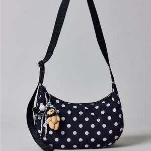 Urban Outfitters Exclusive BAGGU Black with white Polka Dots Medium Crescent